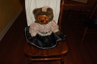 LARGE RAIKES BEAR W/TAG KITTY W/ BLACK &PINK DRESS #K0066/15000 