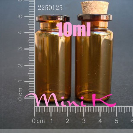 10 1000 brown glass bottle vial cork 10ml pyrex 2250125