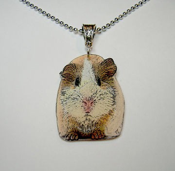 Guinea Pig Cavie Necklace Pendant Charm Cute Handcrafted in USA