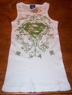 TEEN JUNIORS DC COMICS SUPER GIRL TANKTOP T shirt MEDIUM NEW w/ TAG 