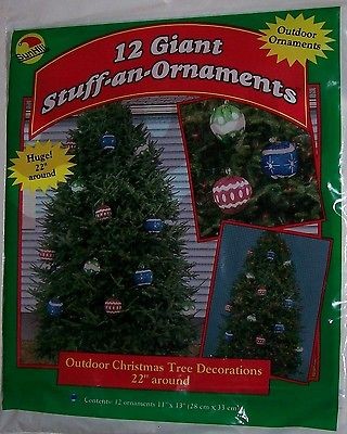 Set 12 GIANT Xmas Tree OUTDOOR Ball ORNAMENTS Plastic Stuff Decoration 