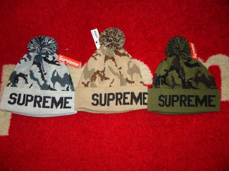   2012 F/W CAMO BEANIE BOX BIG BLOCK LOGO ARC HAT CAP COMME SAFARI CDG