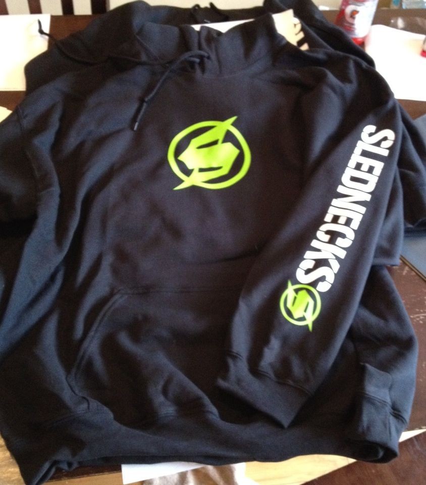 SLEDNECKS hoodie gildan S M L 1 2 3 4 5 XL BLACK white LIME logos NEW 