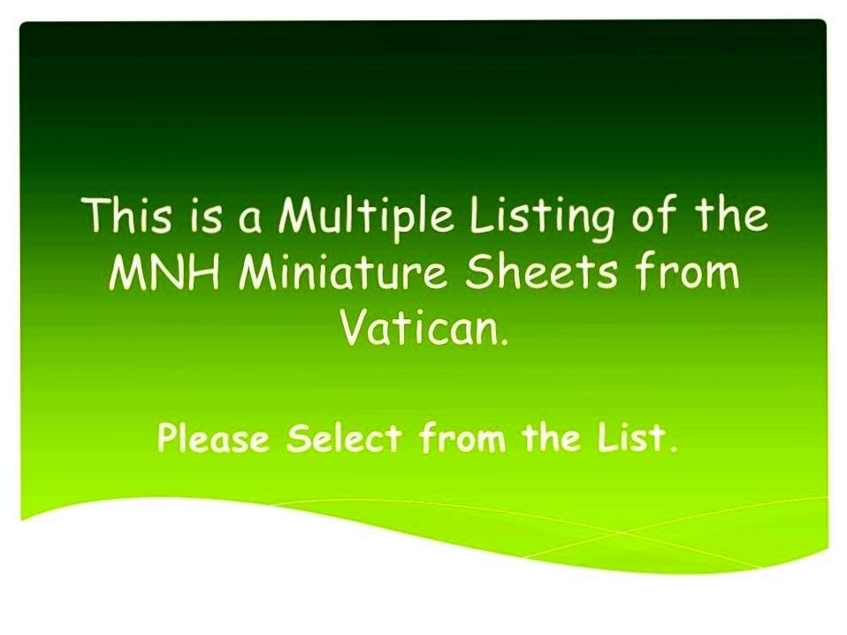 mnh miniature sheets from vatican from united kingdom 