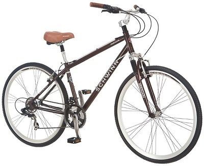   Mens 700c Midmoor 21 Speed Hybrid Front Suspended Bike Brown S4026A