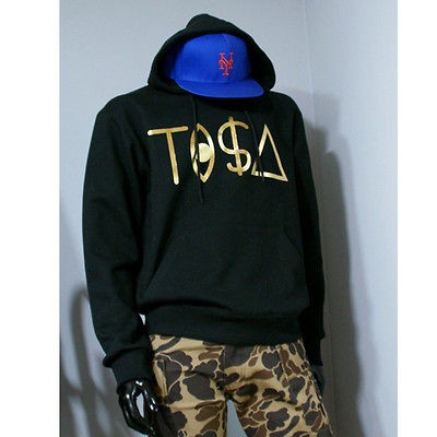 new tisa ti a gold logo winter hoodie black