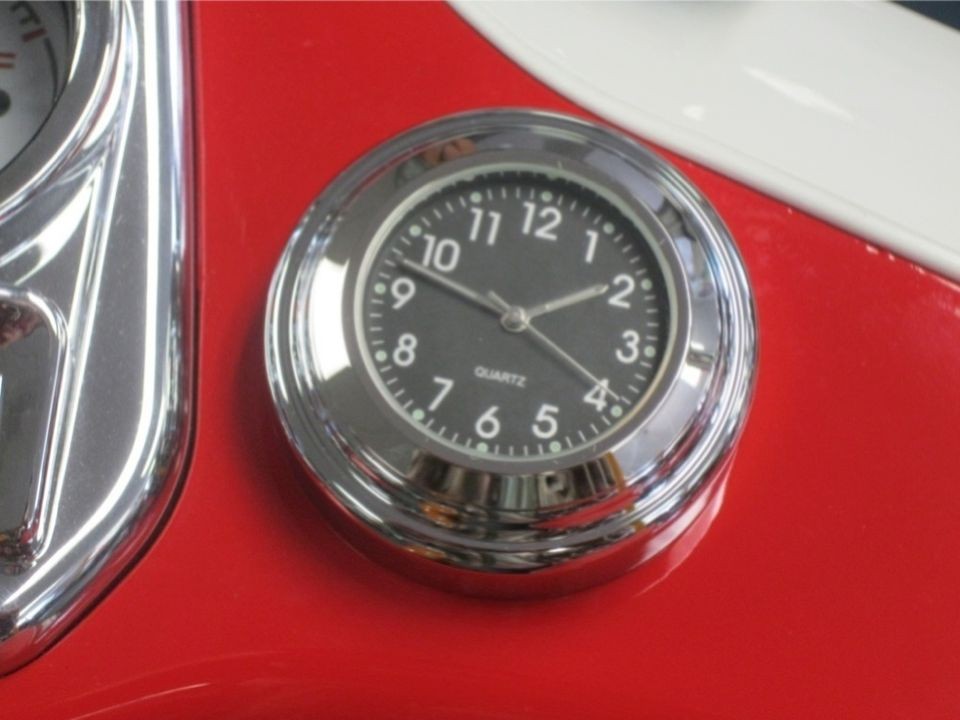 stick on seiko clock for all scooters chrome plated installs