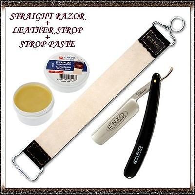 straight cut throat shaving razor leather strop paste from united