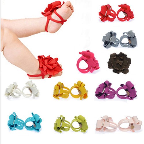   Infant Newborn Flowers Barefoot Socks Sandals Shoes Feet ornament