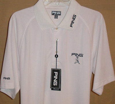 ping tour logo short sleeve golf polo lg wht time