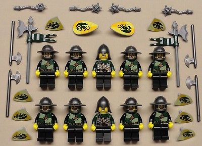 10 Lego Castle Minifigs Knights Guys Men DRAGON KNIGHT KINGDOMS Dark 