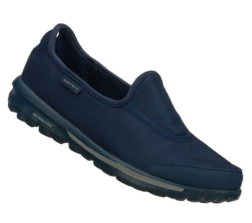 SKECHERS SHOES 13509 GO WALK WOMEN NAVY SPORT SLIP ON LIGHT WEIGHT 