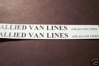 decal ho scale moving van truck allied van lines time