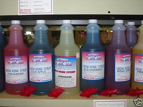 Snow Cone Syrup 6 Quarts w/ 6 Spouts Pick your Flavors