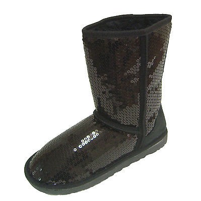 womens ladies boots sparkles glitter sequin boots comfort mid calf 