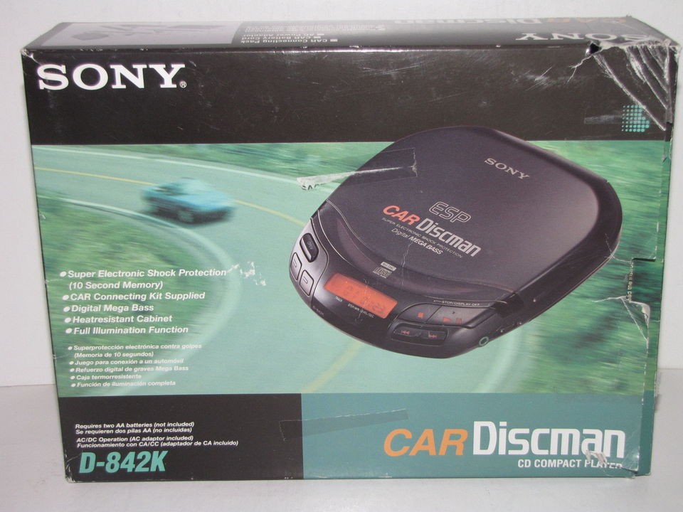 SONY CD WALKMAN CAR DISCMAN D 842K PORTABLE WITH BOX AND ALL 