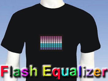 Flash Light up Blue Equalizer Sound Activated Music Party Dance T 