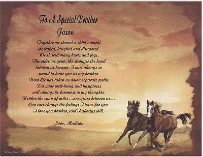 Brother Personalized Poem Gift For Birthday Christmas Fathers Day