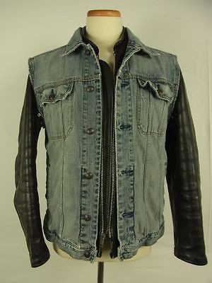 Mens Blue Denim Jean Cut Off Trucker Motorcycle Chopper Rocky Vest M 