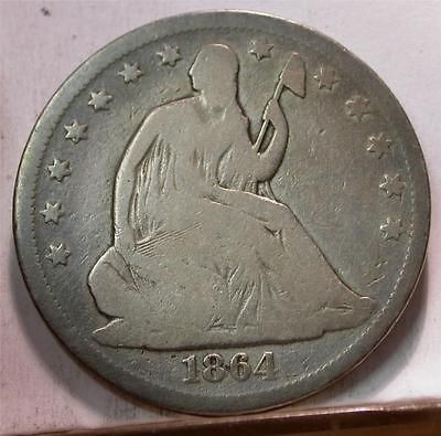 1864 s good seated liberty half dollar id # g255