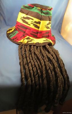   DREADS HAT Dread lock TOPHAT Rastafarian Reggae Ska pony tail