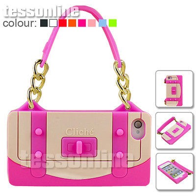 Deluxe 3D Silicone Handbag Case Cover Skin Apple iPhone 4 4S + Screen 