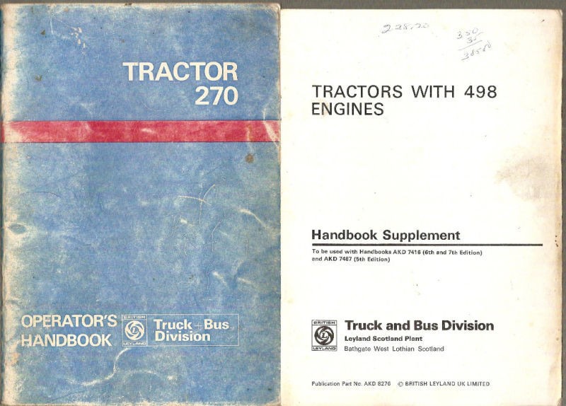 leyland 270 tractor operator s handbook w supplement time left