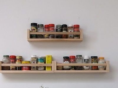 TWO IKEA Spice Jar Rack WOODEN Magazines Books Holder Wall Shelf NEW 