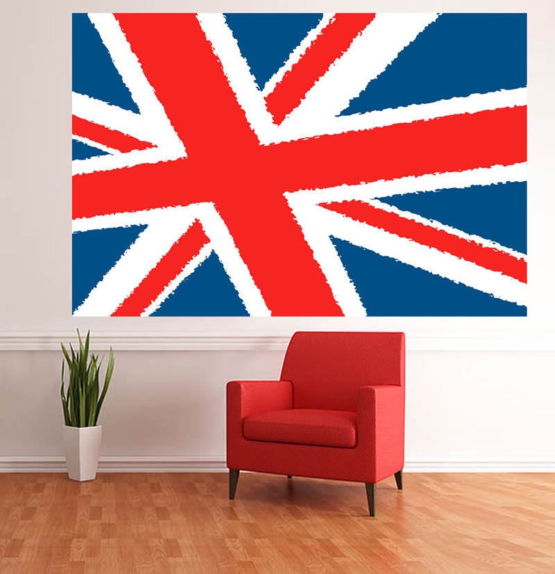   WALL MURAL PHOTO PRINT Union Jack PEEL & STICK flag britain UK