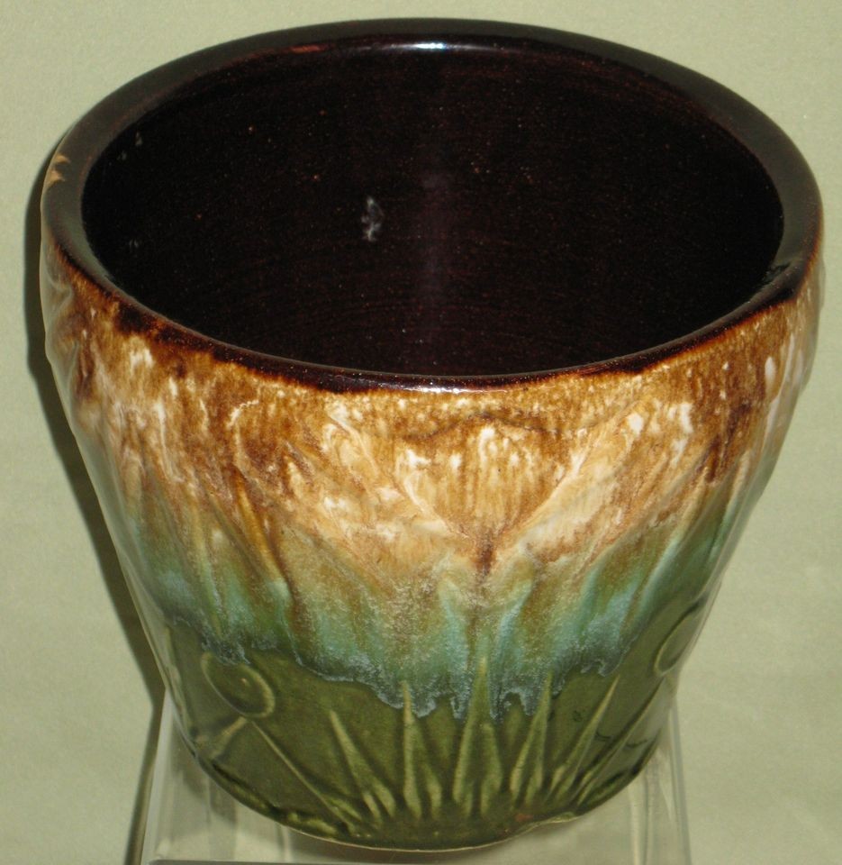   RANSBOTTOM ROSEVILLE OHIO POTTERY JARDINIERE PLANTER SUN & MOON