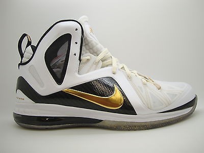 516958 100] Mens Nike LeBron 9 P.S Elite Series White Metallic Gold 