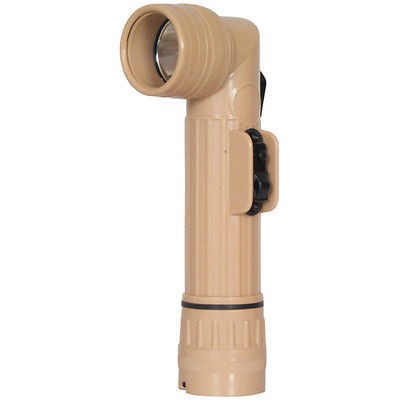 DESERT TAN TACTICAL ANGLEHEAD BRIGHT FLASHLIGHT D CELL   Crookneck 