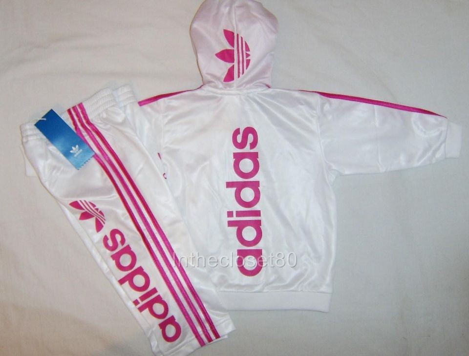 NEW ADIDAS CHILE 62 LINEAR GIRLS HOODY FULL TRACKSUIT SHINY WHITE 