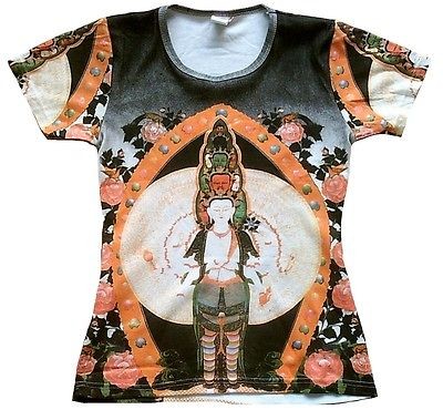 WHITE GREEN RED BLACK TARA Buddha Religion Tattoo Vintage Art Star T 