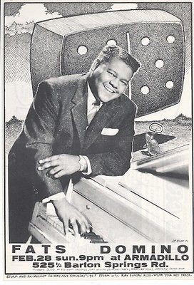 mint fats domino 1971 armadillo jim franklin handbill time left