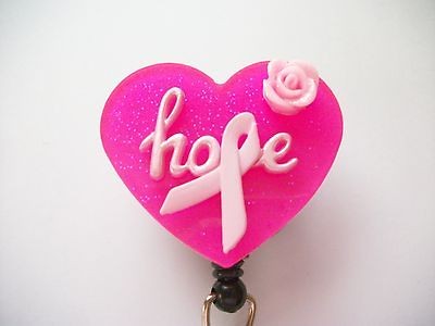 BREAST CANCER HOPE HEART DOCTOR MEDICAL TEACHER OFFICE ID BADGE HOLDER