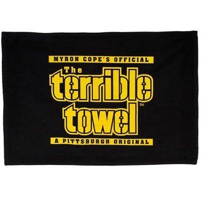 Black Terrible Towel Myron Cope Pittsburgh Steelers Football NFL