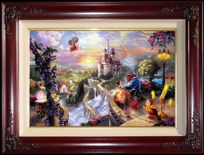   the Beast Falling in Love 18x27 E/P Thomas Kinkade Disney Canvas Oil