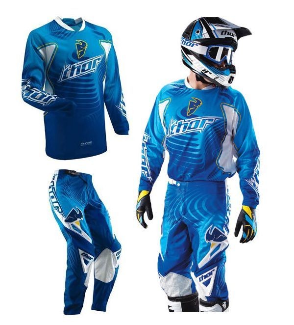 THOR 2013 VENTED RACEWEAR WARP BLUE COMBO GEAR JERSEY PANT MOTOCROSS 