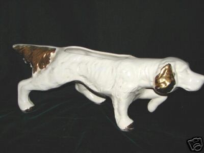 huge mccoy pottery english setter dog planter 