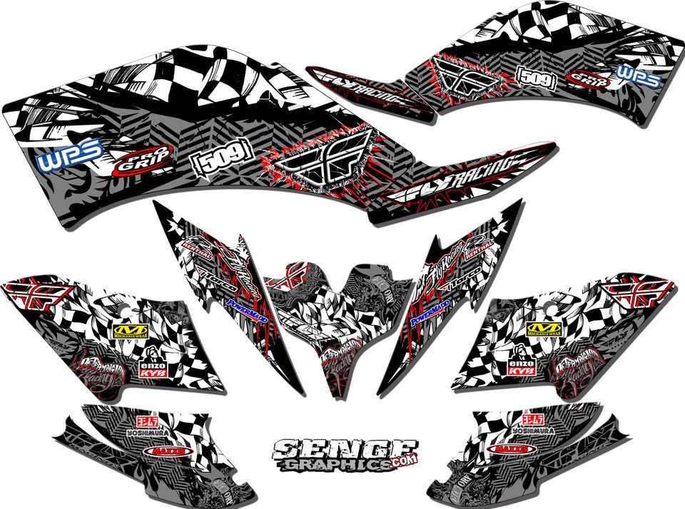   250 YAMAHA GRAPHICS KIT DECO STICKERS ATV QUAD 4 WHEELER FLY RACING