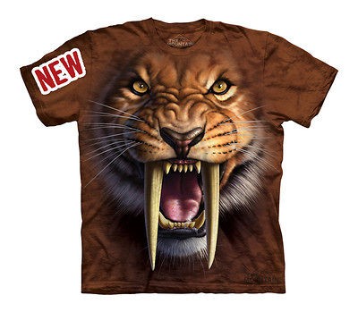 THE MOUNTAIN SABERTOOTH TIGER PREHISTORIC EXTINCT SMILODON CAT SHIRT 