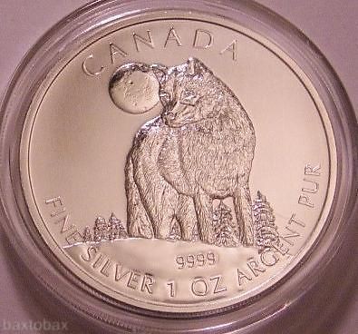 2011 CANADIAN TIMBER WOLF One Ounce .9999 SILVER $5 COIN *BU*