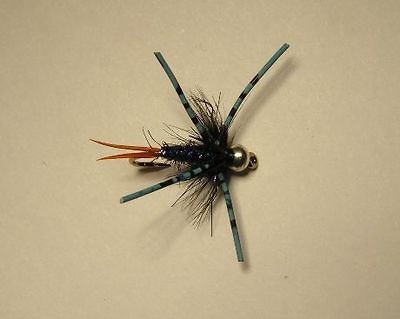 bead head rubber leg batman nymph size 10 trout bluegills