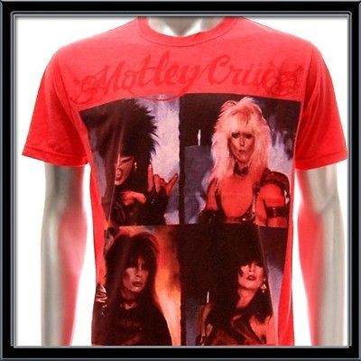 sz m motley crue t shirt tommy lee rock music band tour red