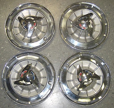 Vintage 1961 63 Chevrolet Spinner 14 Hub Cap Set