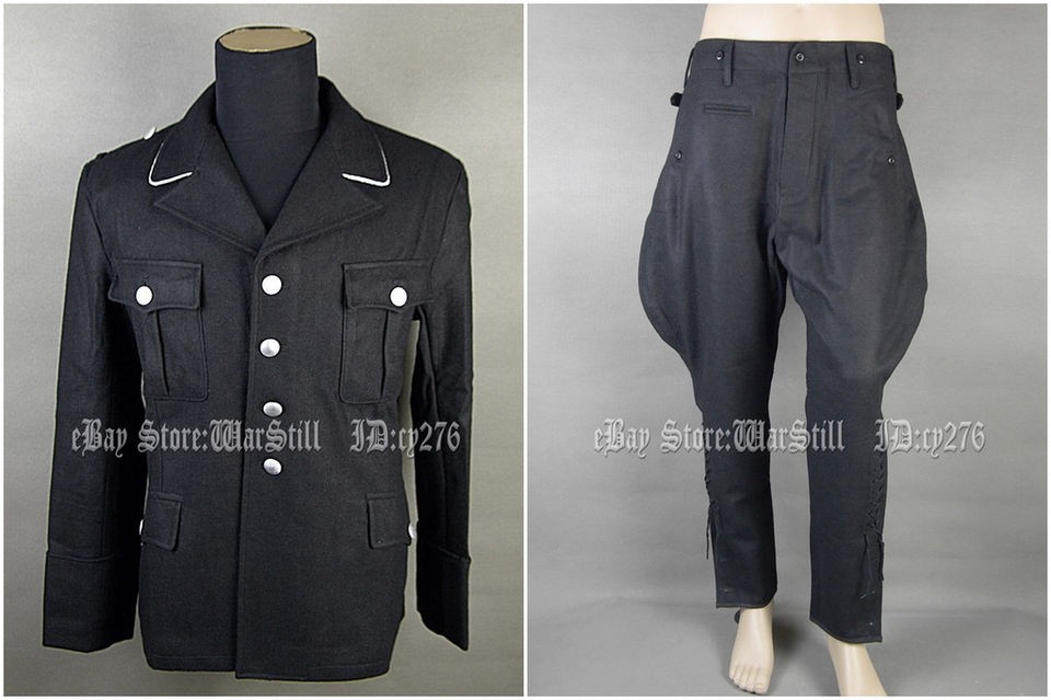 replica of ww2 german elite m32 black wool tunic breeches