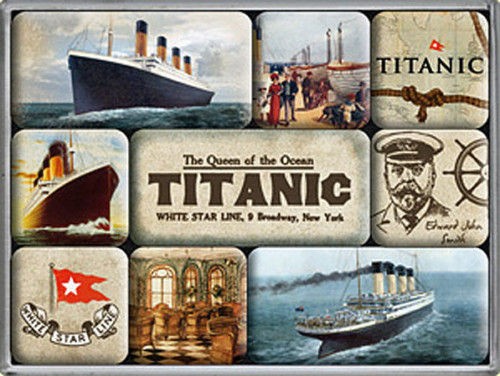 titanic set of 9 mini fridge magnets na from england