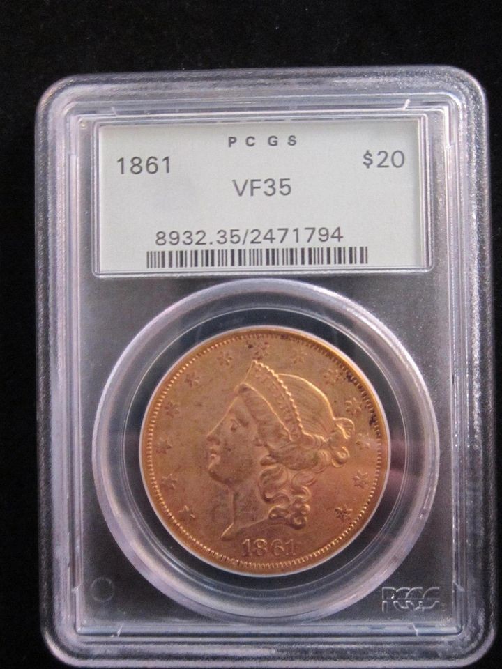 1861 $20 Liberty Gold Type 1 scarce Not many available LOOK