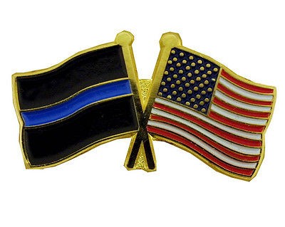 thin blue line usa flags pin  8